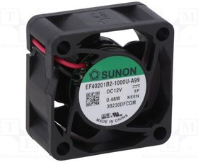 EF40201B2-A99-A, Fan: DC; axial; 12VDC; 40x40x20mm; 13.08m3/h; 27.5dBA; ball bearing