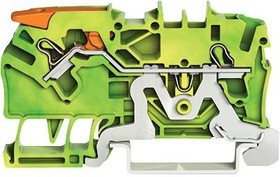 2102-1207, Ground Terminal, Cage Clamp, 2 Poles, 800V, 0.25 ... 4mm², Green / Yellow