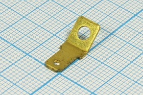 Клемма вилка, 4,8x0,8x"O"d3,2, латунь, угловая 45 градусов Клемма вилка, 4,8x0,8x"O"d3,2, латунь, угловая 45 градусов