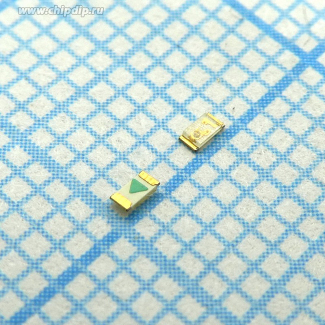 KPG-1608CGKC-T, Светодиод smd 1,6х0,8мм/зеленый/570нм/ 20-50мкд/прозрачный/120°