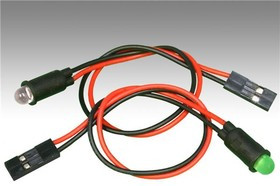 PM5HDW12, LED Panel Mount Indicators HE Red 635nm 25mcd Diff Lens Wire