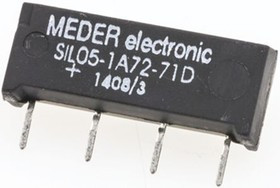 SIL05-1A72-71D, Reed Relays 1 Form A 5 V SIL w/diode