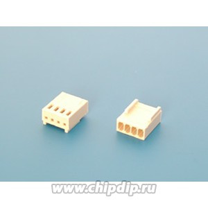 HU-4, Разъем питания 4 контакта, гнездо на кабель, шаг 2,54мм