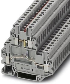3046692, DIN Rail Terminal Blocks UTTB 2,5-LA 24 RD DBL LEVEL 5.2MM
