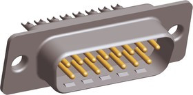 4-1393483-8, 15 Way Panel Mount D-sub Connector Plug, 2.74mm Pitch