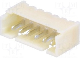 125SHA06TS, Гнездо; провод-плата; "папа"; 1,25мм; PIN: 6; THT; 125В; 1А; луженые