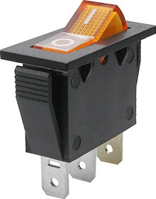 IRS-101-2B3 (желтый), Переключатель с подсветкой ON-OFF (15A 250VAC) SPST 3P