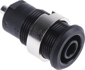 49.7049-21, Black Female Banana Socket, 4 mm Connector, Solder Termination, 24A, 1000V, Nickel Plating