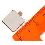 Неодимовый магнит прямоугольник 15х15х1.5 мм с клеевым слоем, 8шт, Forceberg