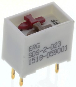 SDS-2-023, 2 Way Through Hole DIP Switch DPST