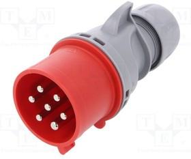 027-6V, Разъем: питания AC, трехфазный; вилка; "папа"; 32А; 400ВAC; PIN: 7