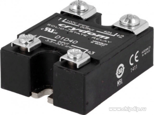 D1D40, Solid State Relays - Industrial Mount PM IP00 SSR 100VDC 40A,3.5-32VDC In D1D40, Solid State Relays - Industrial Mount PM IP00 SSR 100VDC 40A,3.5-32VDC In