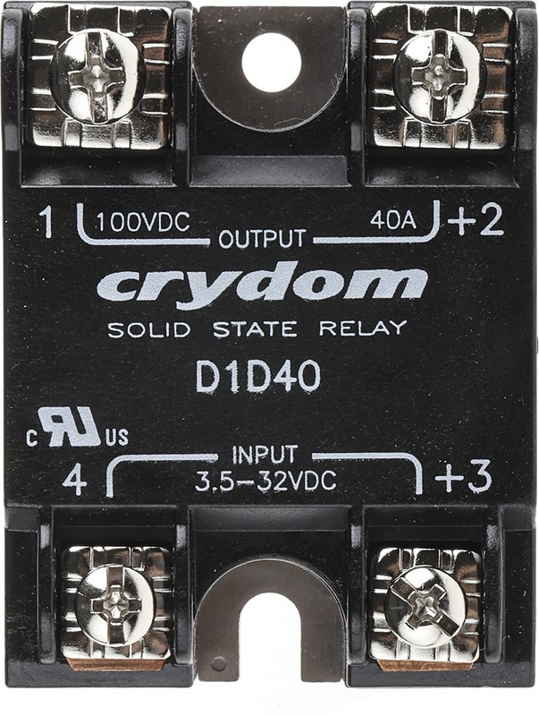 D1D40, Solid State Relays - Industrial Mount PM IP00 SSR 100VDC 40A,3.5-32VDC In D1D40, Solid State Relays - Industrial Mount PM IP00 SSR 100VDC 40A,3.5-32VDC In