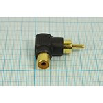 Разъем RCA вилка - разъем RCA розетка, угловой