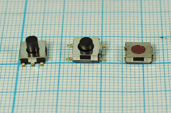 Переключатель тактовый, поверхностный монтаж, 6.2x6.2x2.5, высота толкателя 0.5мм; №2498 F ПКнТакт 6,2x 6,2x 2,5\h 0,5\\NO\\SMD\TD-07XB\заз