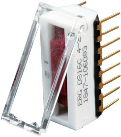 DS16C4-2, DIP / SIP переключатель, 4 схем(-а), Тумблер, Сквозное Отверстие, 4PST, 30 В, 250 мА DS16C4-2, DIP / SIP переключатель, 4 схем(-а), Тумблер, Сквозное Отверстие, 4PST, 30 В, 250 мА