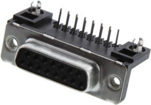 D15S13F6GL00LF, D SUB CONN, RCPT, DA, 15POS, SOLDER