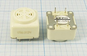 Зуммер магнитоэлектрический с генератором, размер 26.0x26x20, напряжение 12В, частота 0.4кГц, контак