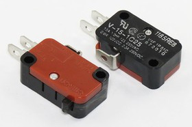 Микропереключатель, размер 29x10 x16, 16А, переключение ON-(ON), размер концевика H18.5, MSW-01A