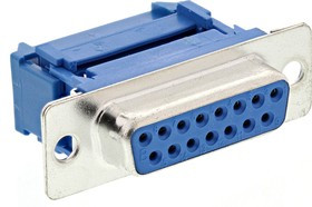 15 Way Cable Mount D-sub Connector Socket, 2.54mm Pitch