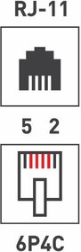 05-1012, Телефонный разъем RJ-14(6P4C)