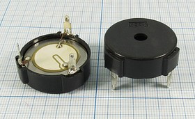 Излучатель звука пьезокерамический без генератора с обратной связью (3~20)В, Резонансная 4кГц, обрсв