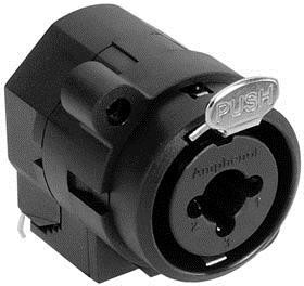 ACJC6S BULK, XLR Connectors 1/4" XLR Dual Chassis Mount CType Stereo Solder Contacts Latch Non-switching XLR