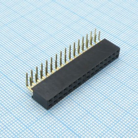 DS1024-2x16R0, гнездо на плату двухрядное угловое 2х16 шаг 2,54 / PBD-32R (DS1024-2x16R0)