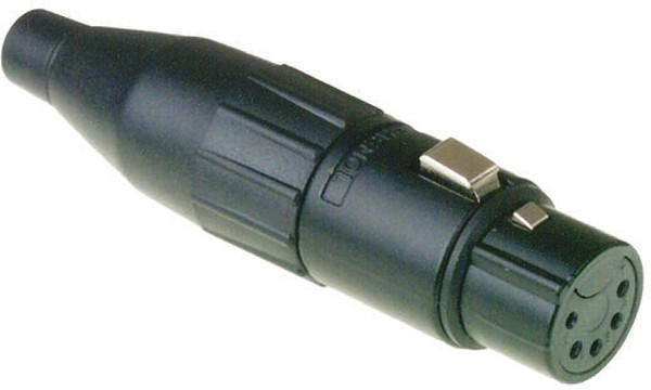 AC5FBJ, Аудио разъем XLR, 5 контакт(-ов), Гнездо, Монтаж на Кабель, Контакты с Покрытием из Серебра