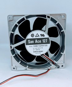 Вентилятор Sanyo Denki 109E1324A105, 24V, 0.7 A, 127x38 мм, 2 pin
