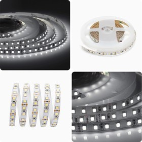 00-143, Лента светодиодная, белый, 12В, 9.6Вт/м, 120smd(3528)/м, 600Лм/м, 4000К, IP20, 8мм,1м