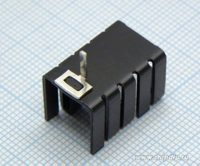 FK33, Радиатор: прессованный; TO220; черный; L: 19мм; W: 12,7мм; H: 12,7мм