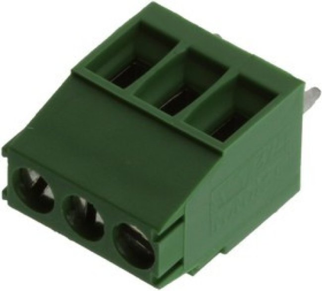 284391-3, Клеммная колодка типа провод к плате, 3.5 мм, 3 вывод(-ов), 30 AWG, 14 AWG, 2 мм², Винт