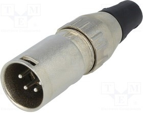 701-0400, Аудио разъем XLR, 4 контакт(-ов), Штекер, Монтаж на Кабель, Контакты с Покрытием из Серебра