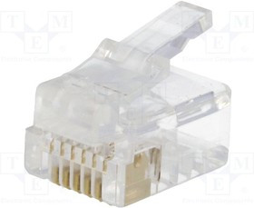 RJ12W-R, Вилка, RJ12, PIN: 6, Конф: 6p6c, на провод, IDC,обжим