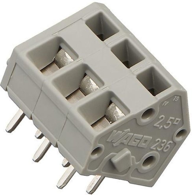 PCB terminal, 3 pole, pitch 5 mm, AWG 28-12, 24 A, cage clamp, gray, 236-403