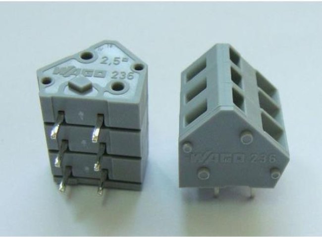 PCB terminal, 3 pole, pitch 5 mm, AWG 28-12, 24 A, cage clamp, gray, 236-403
