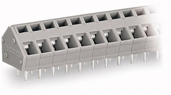 PCB terminal, 3 pole, pitch 5 mm, AWG 28-12, 24 A, cage clamp, gray, 236-403