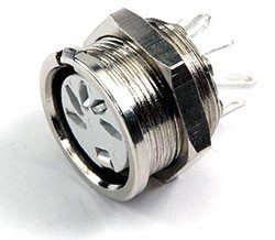 651-0300, Circular DIN Connectors JACK 3 PIN BLK