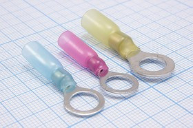 221084R, Наконечник кольцевой ø8.4мм изолированный термоусаживаемый, красный; Q-15947R клемма"O" d 8,4\0,3\S0,5~1,5\Cu луж\t-усад\кр\\