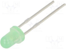 SSL-LX3052GD, LED; 3mm; green; 15mcd; 80°; Front: convex; 2?2.8V; Pitch: 2.54mm