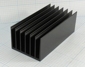 Охладитель (радиатор охлаждения) 150x 76x 55, тип F48, аллюминий, HS068-150, черный