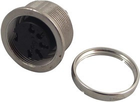 C091-T3363-010, Разъем: M16; гнездо; "мама"; пайка; на панель,гайка сзади; PIN: 5