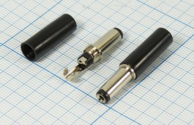 Разъём питания, штекер бакелитовый; №9786 штек пит DC 5,5d2,1x14\2C\ \каб\бакелит хвост\