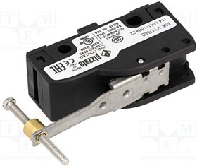 MKV11R60, Микропереключатель SNAP ACTION, с рычагом, с толкателем, SPDT