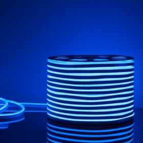 LS001 220V / Лента светодиодная Гибкий неон 9.6W 120Led 2835 IP67 односторонний синий, 50 м