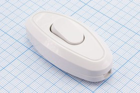 Выключатель клавишный в разрыв кабеля 250В/6А, ON-OFF, белый; №15147W Пкл\\ 6\ON-OFF\\бел\бел\ \2C\SQ1806-0021\на кабель