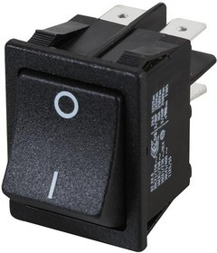 SX82112811210000, Клавишный переключатель, Выкл.-Вкл., DPST, Без Подсветки, Панель, Черный, SX82 Series