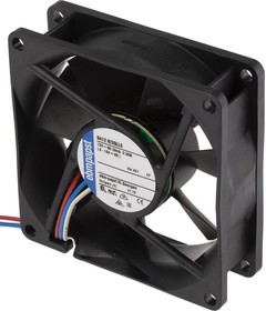 8412N/2GLLE-451, Axial Fan DC Sleeve 80x80x25.4mm 12V 1000min sup -1 /sup  20m³/h 3-Pin Stranded Wire