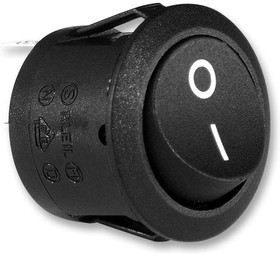 MCRC-1-5-KK-F-T00B, Клавишный переключатель, Вкл.-Никакой-Выкл., SPST, Без Подсветки, Панель, Черный